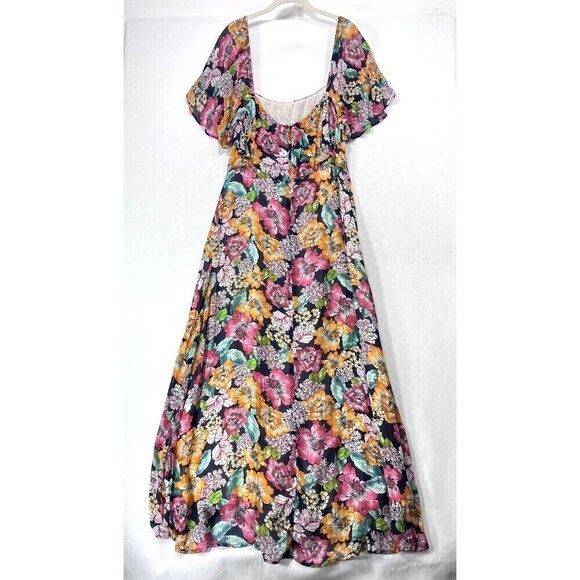 Rachel Pally Dress Women 1X Floral Maxi Flowy Garden Party Coquette Boho NEW - Picture 2 of 15